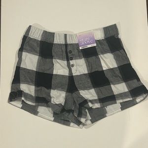 plaid boxer pj shorts